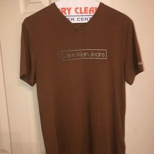 Brown short sleeve Calvin Klein Jeans men’s shirt
